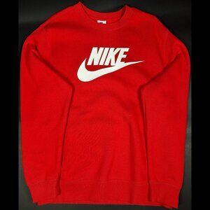 Nike Sportswear Club Fleece Graphic Crew Red DQ4912-657 Men’s Sizes